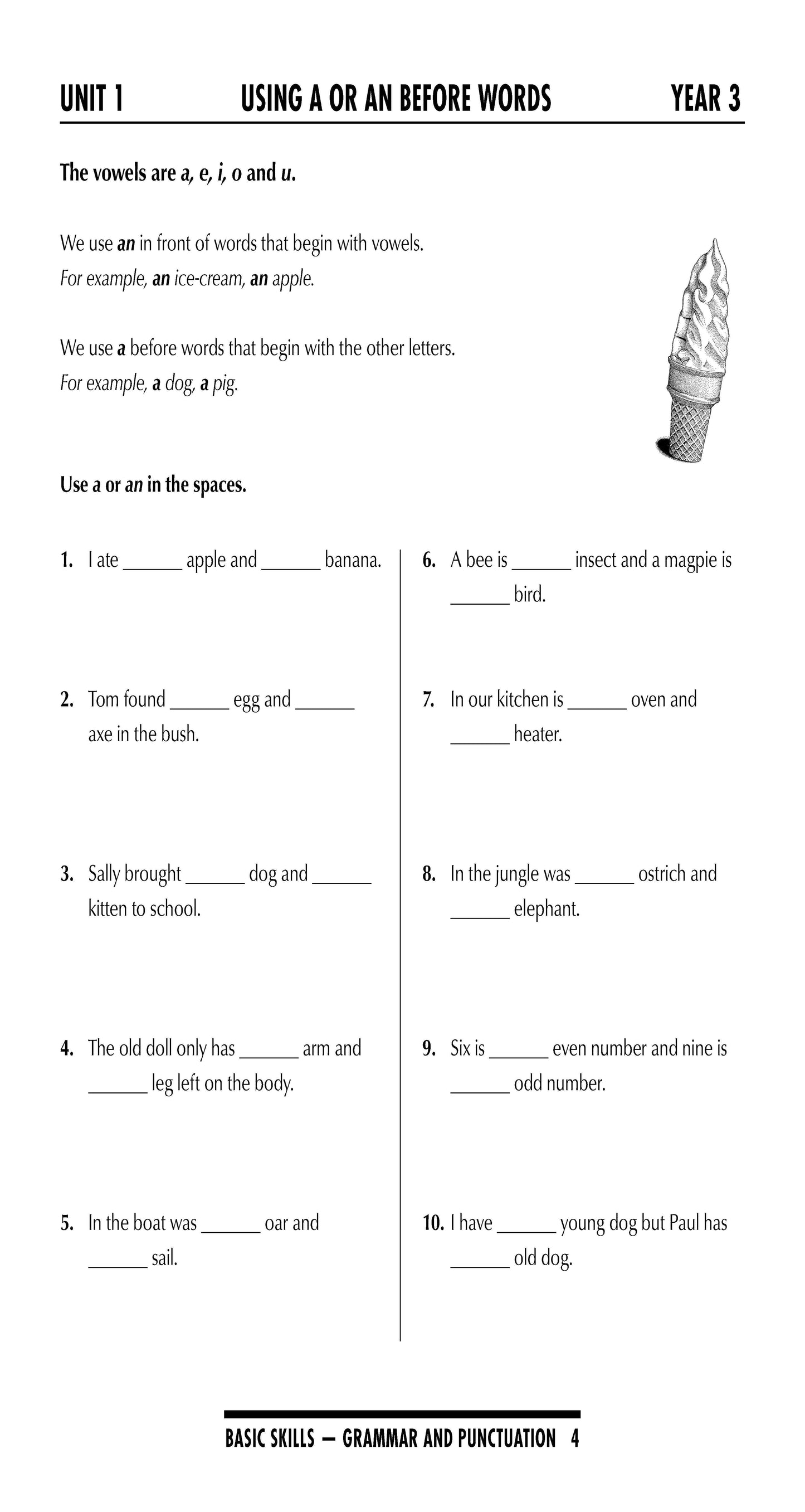 Excel Basic Skills - Grammar and Punctuation Years 3-4