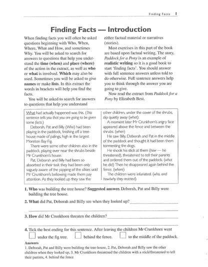 Excel Basic Skills - Comprehension and Written Expression Year 5