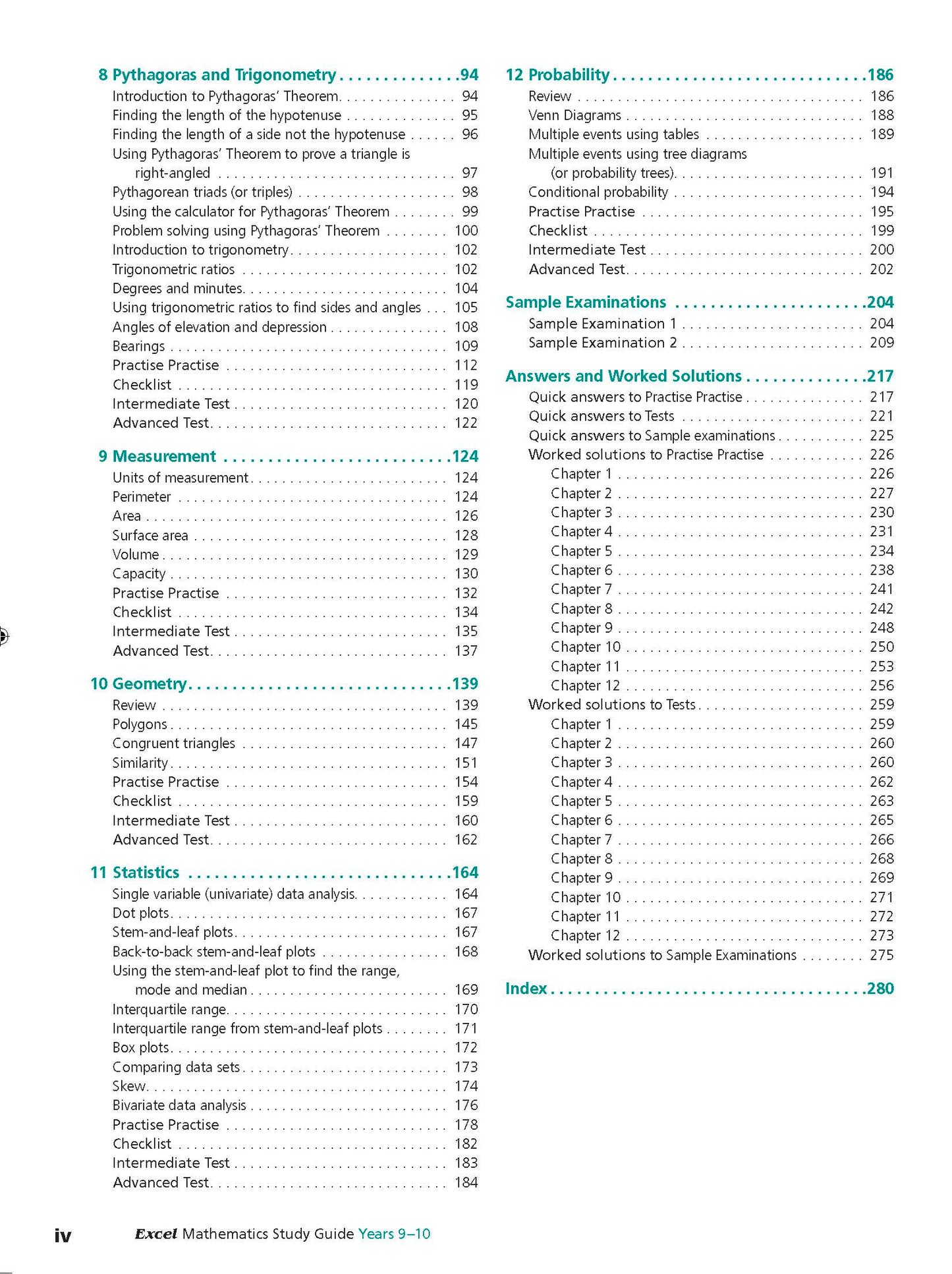 Excel Study Guide - Mathematics Years 9-10
