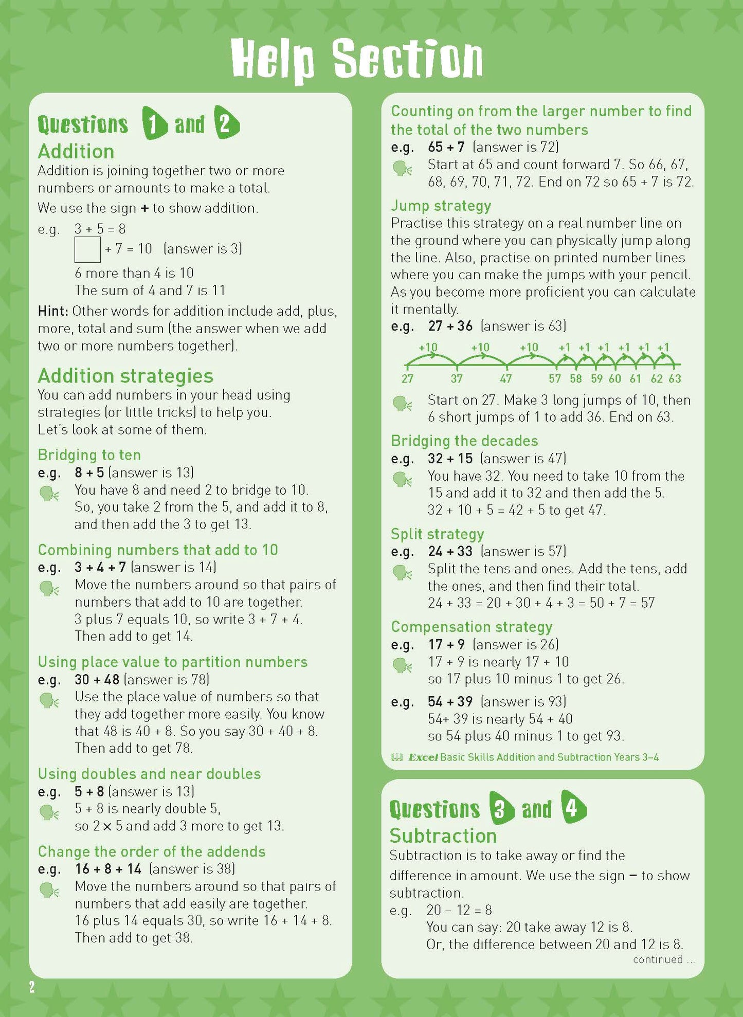 Excel Basic Skills - Mental Maths Strategies Year 4