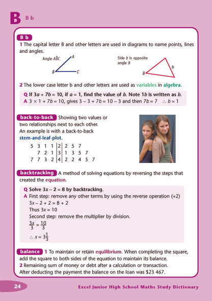Excel Dictionaries - Junior High School Maths Study Dictionary Years 7-10