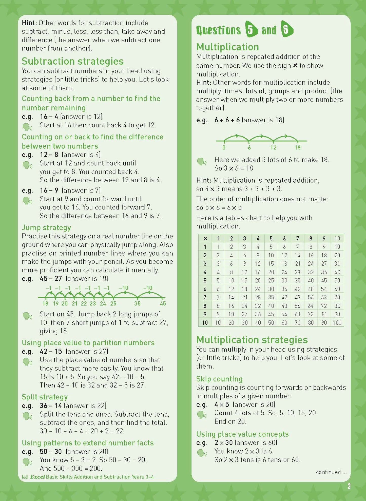 Excel Basic Skills - Mental Maths Strategies Year 4