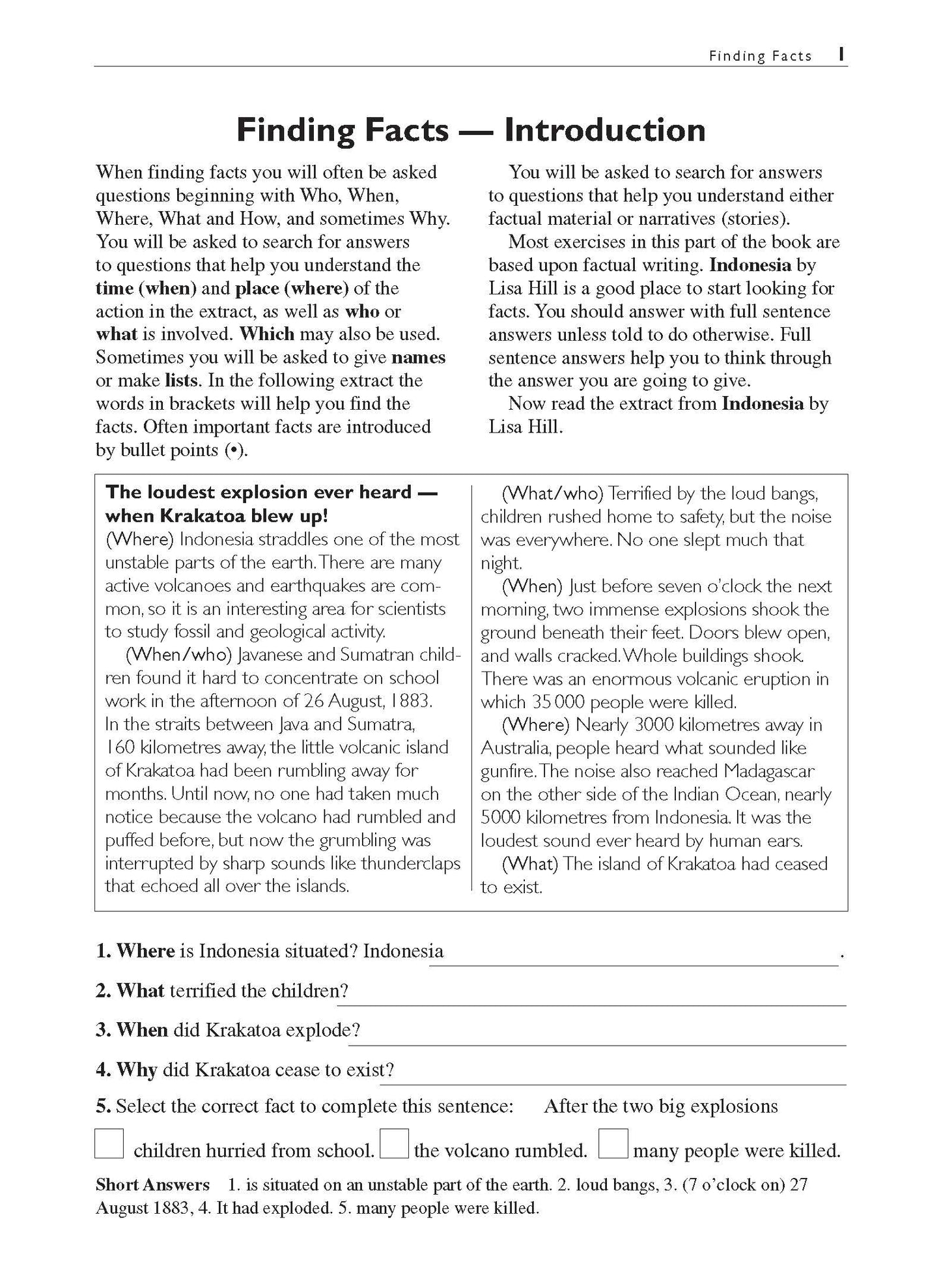 Excel Basic Skills - Comprehension and Written Expression Year 6