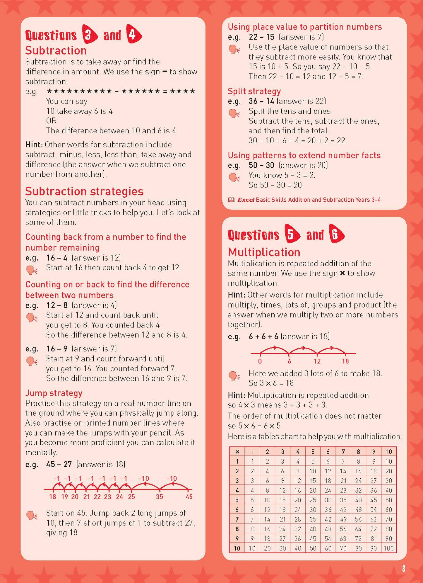 Excel Basic Skills - Mental Maths Strategies Year 3