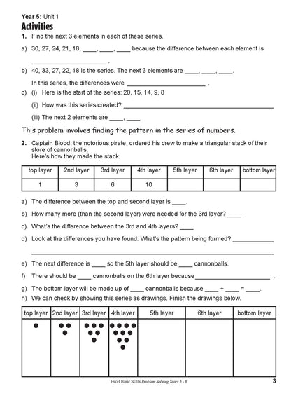 Excel Basic Skills - Problem Solving Years 5-6