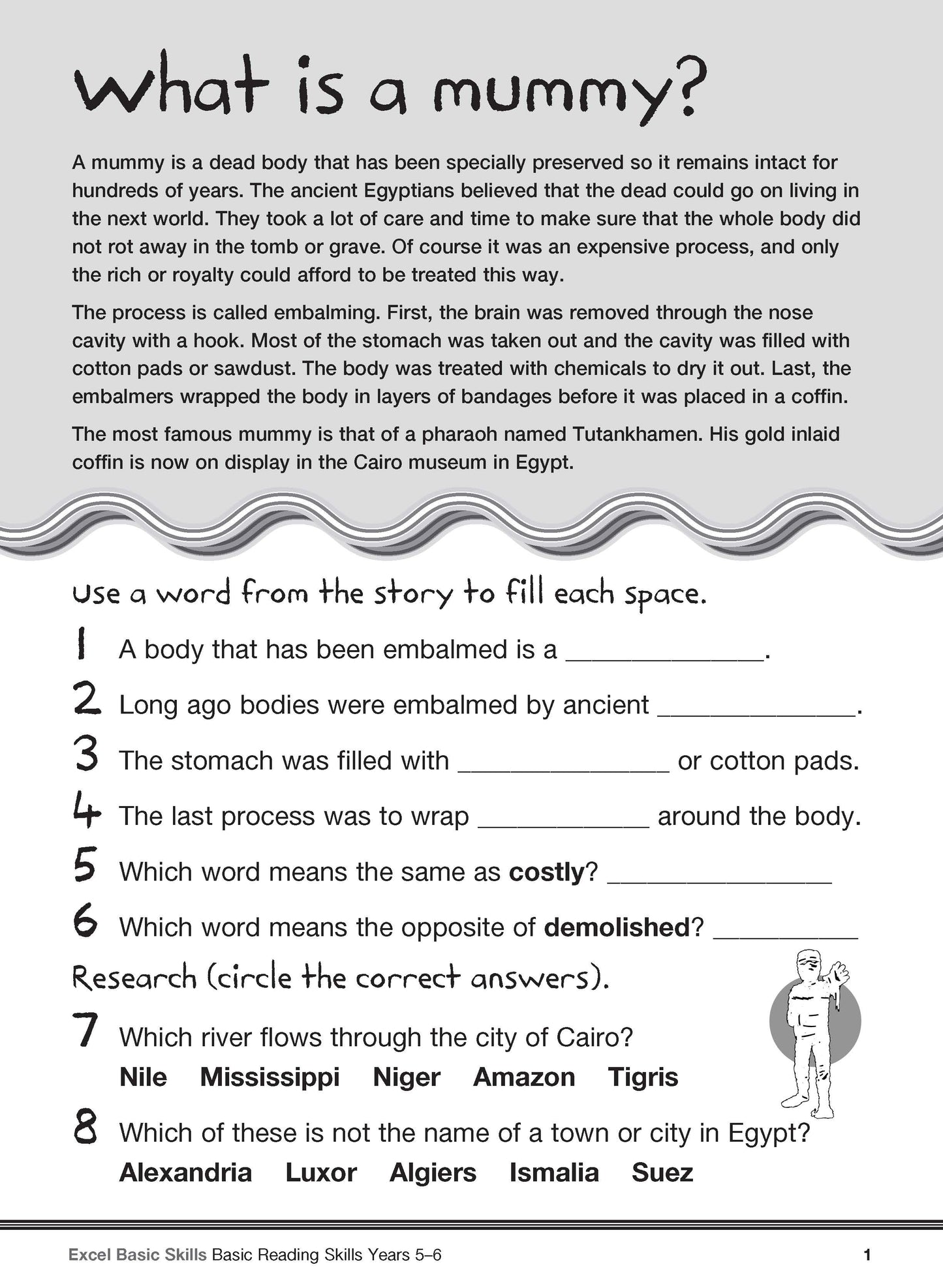 Excel Basic Skills - Basic Reading Skills Years 5-6