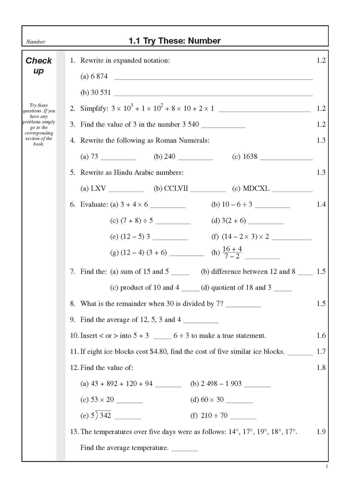 Excel Basic Skills - Whole Numbers, Decimals, Percentages and Fractions Year 7
