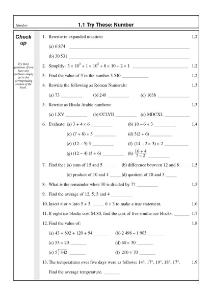 Excel Basic Skills - Whole Numbers, Decimals, Percentages and Fractions Year 7