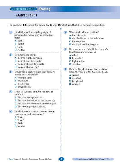 Excel Selective Schools and Scholarship Tests Years 5-6