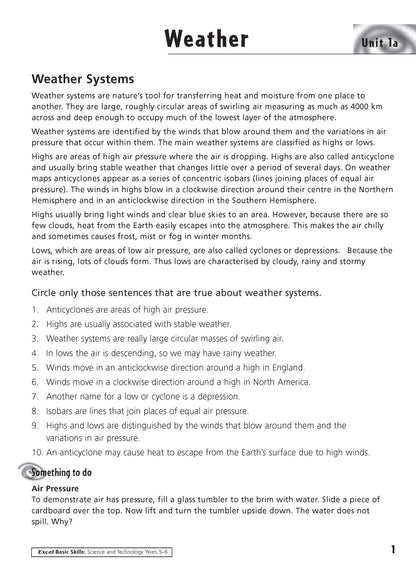 Excel Basic Skills - Science and Technology Years 5-6
