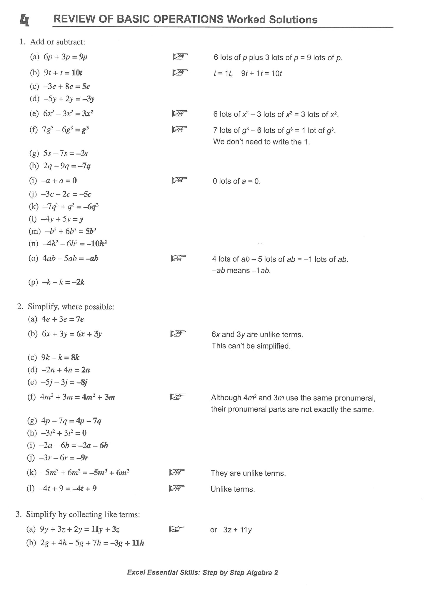 Excel Essential Skills - Step-by-Step Algebra 2 Years 8-10