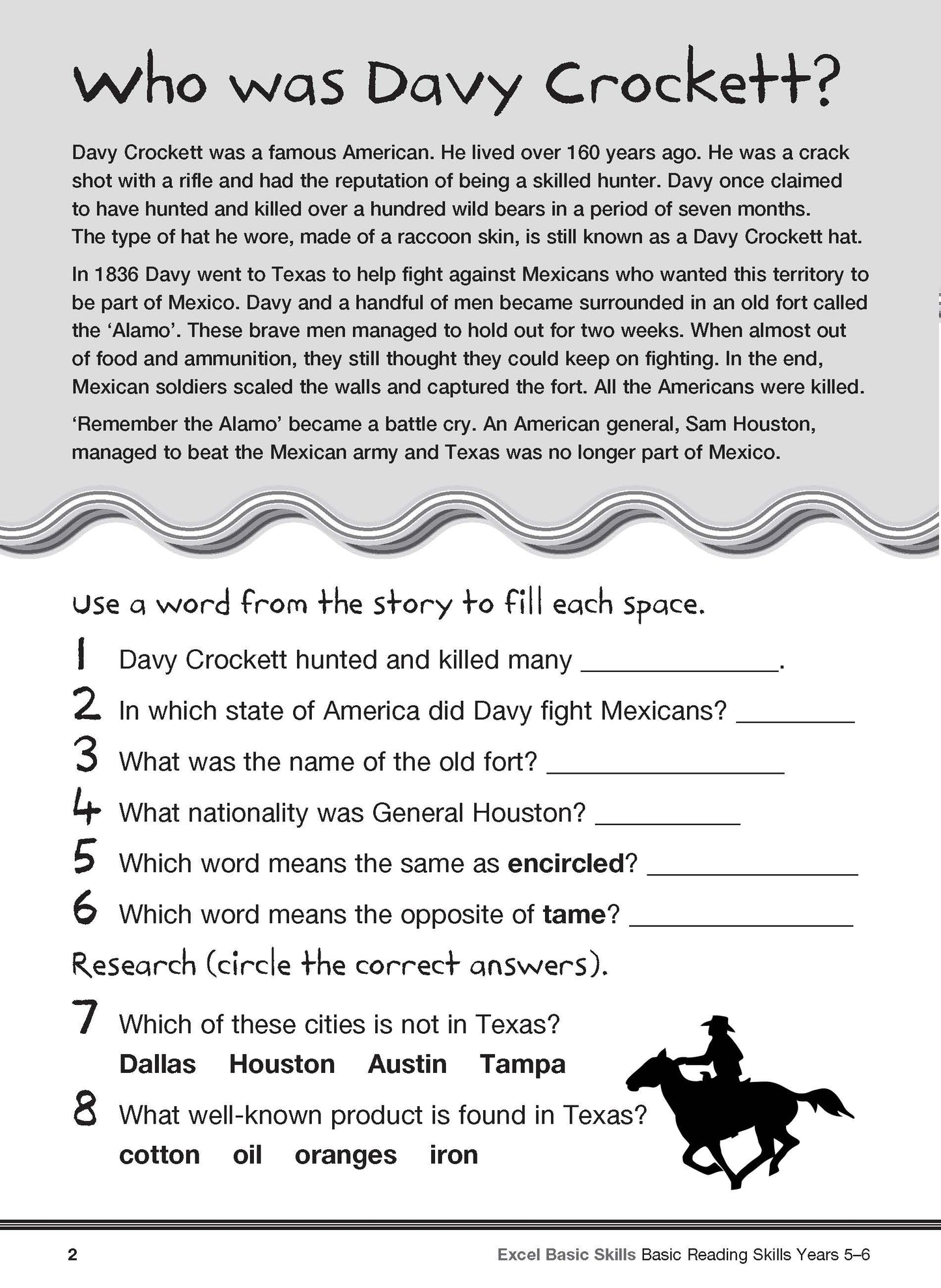 Excel Basic Skills - Basic Reading Skills Years 5-6