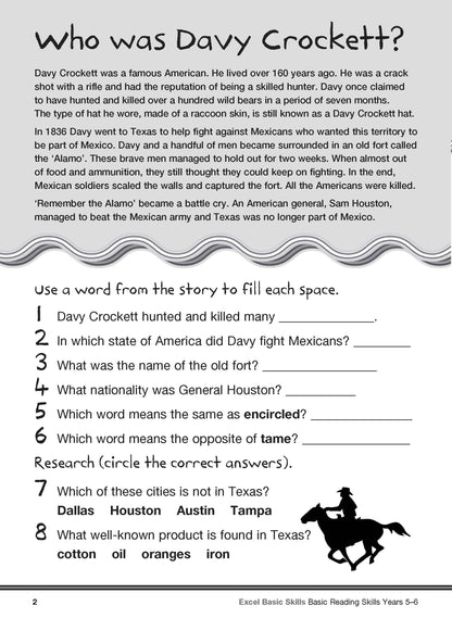 Excel Basic Skills - Basic Reading Skills Years 5-6