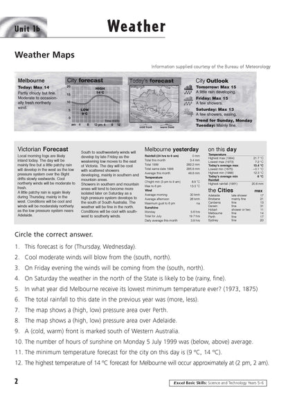 Excel Basic Skills - Science and Technology Years 5-6