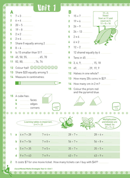 Excel Basic Skills - Mental Maths Strategies Year 4