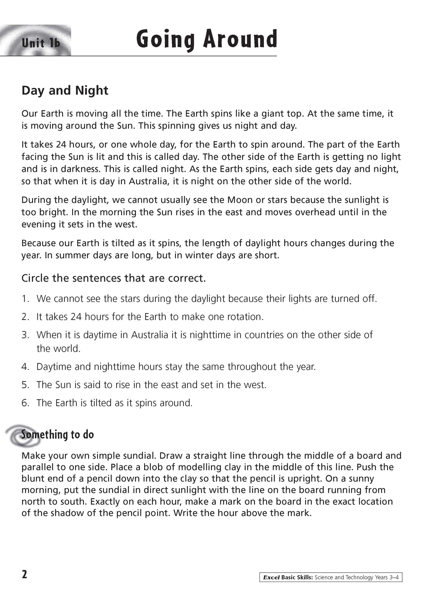 Excel Basic Skills - Science and Technology Years 3-4