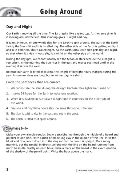 Excel Basic Skills - Science and Technology Years 3-4