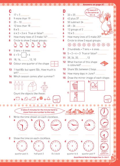 Excel Basic Skills - Mental Maths Strategies Year 3