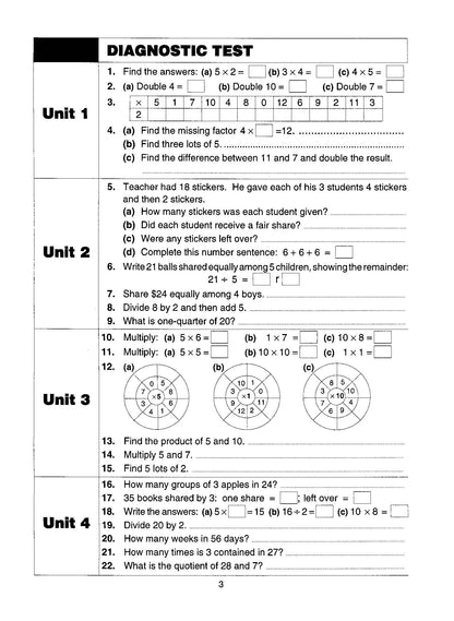 Excel Basic Skills - Multiplication and Division Years 3-4