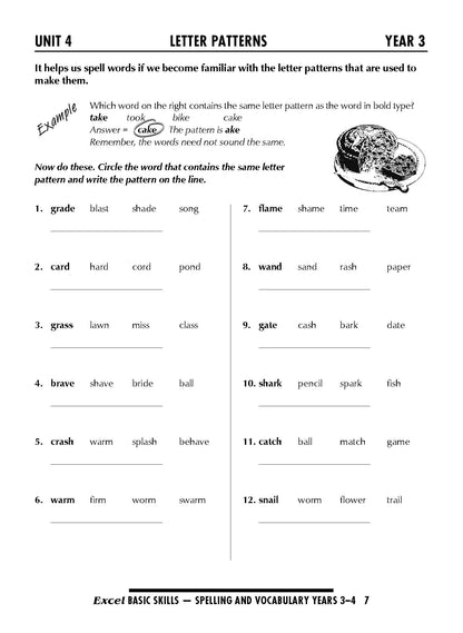 Excel Basic Skills - Spelling and Vocabulary Years 3-4