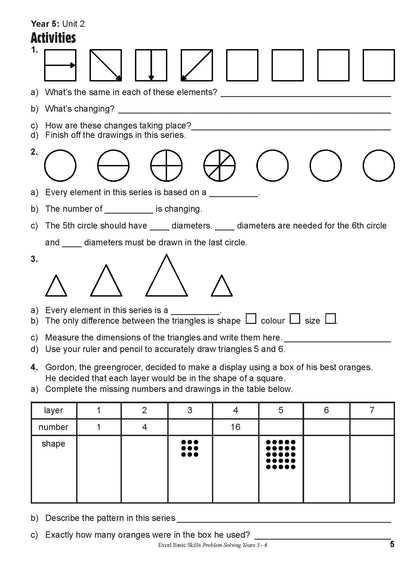 Excel Basic Skills - Problem Solving Years 5-6