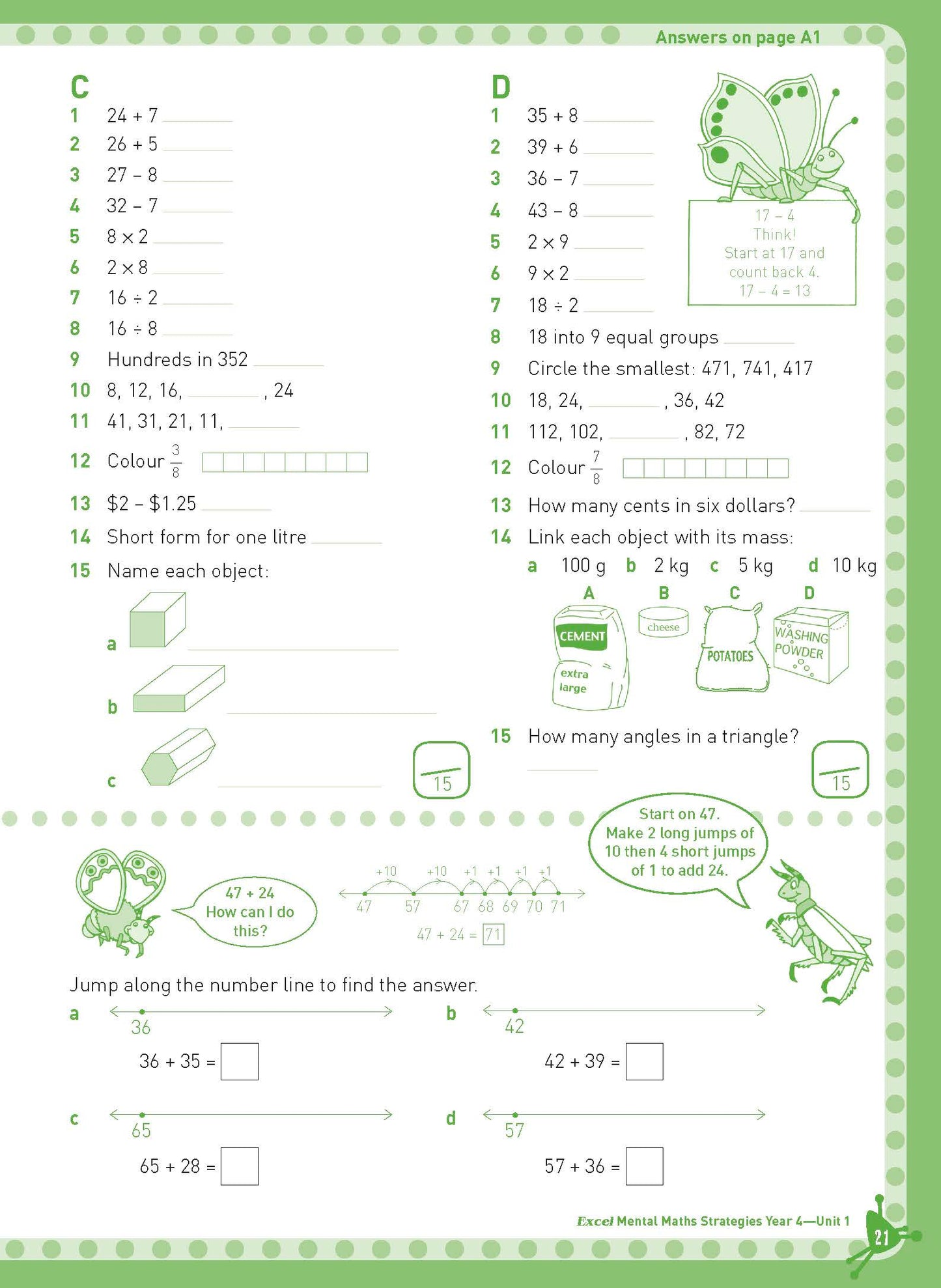 Excel Basic Skills - Mental Maths Strategies Year 4