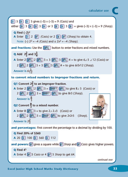 Excel Dictionaries - Junior High School Maths Study Dictionary Years 7-10
