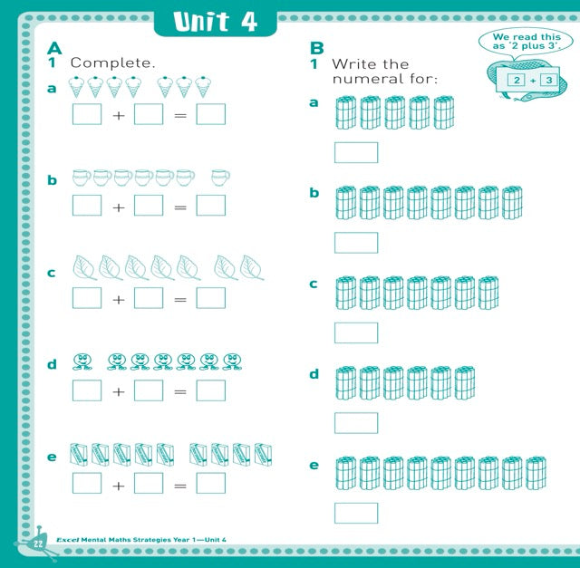 Excel Basic Skills - Mental Maths Strategies Year 1