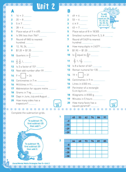 Excel Basic Skills - Mental Maths Strategies Year 5