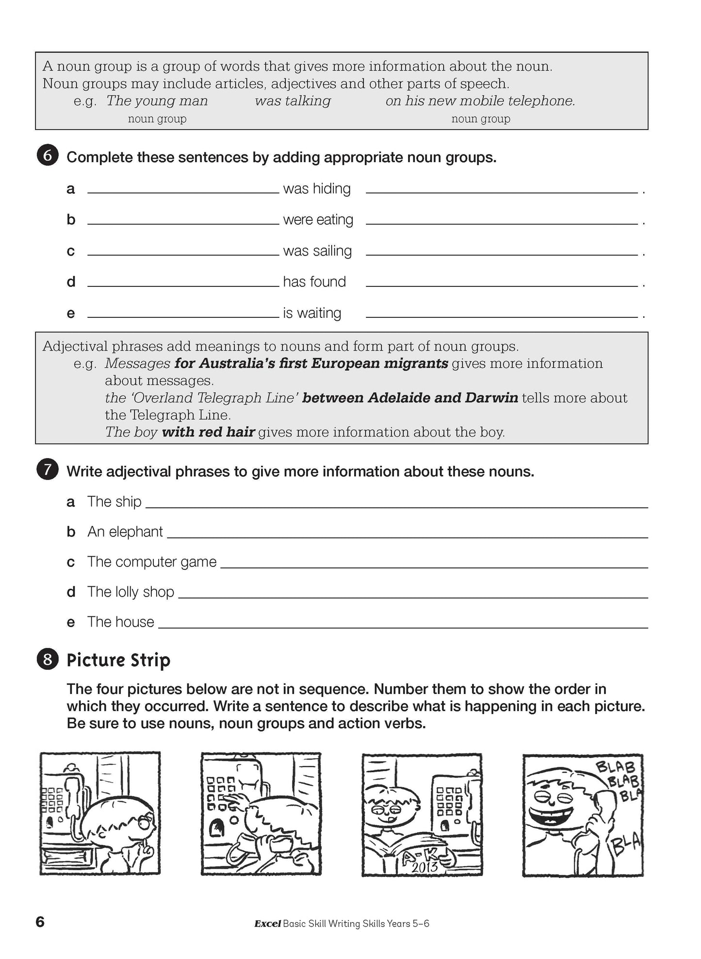 Excel Basic Skills - Writing Skills Years 5-6