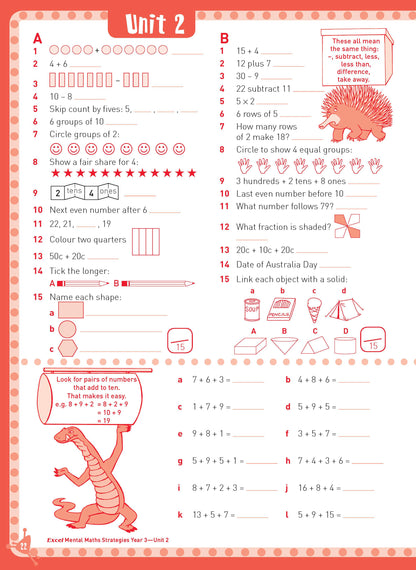 Excel Basic Skills - Mental Maths Strategies Year 3
