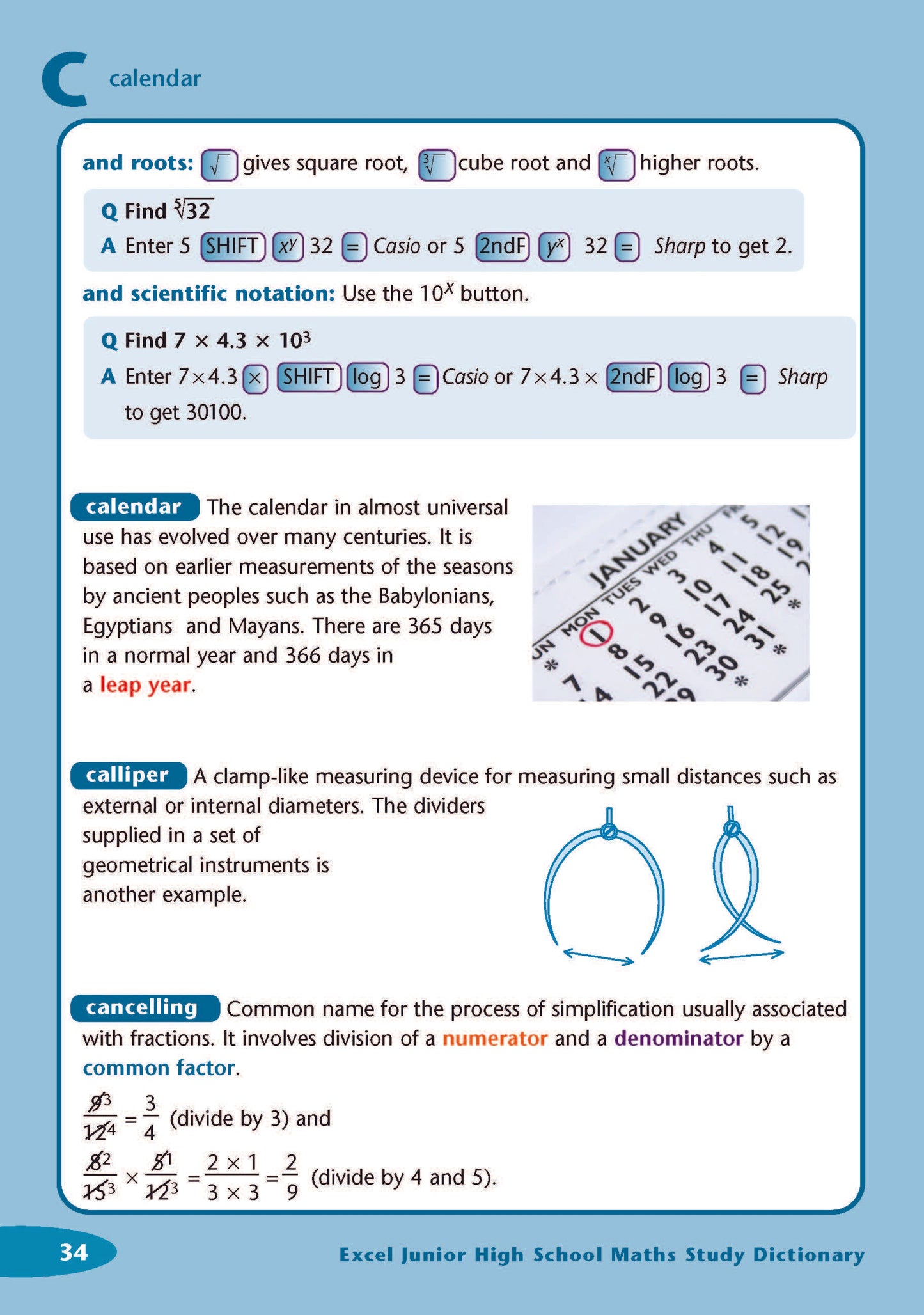 Excel Dictionaries - Junior High School Maths Study Dictionary Years 7-10