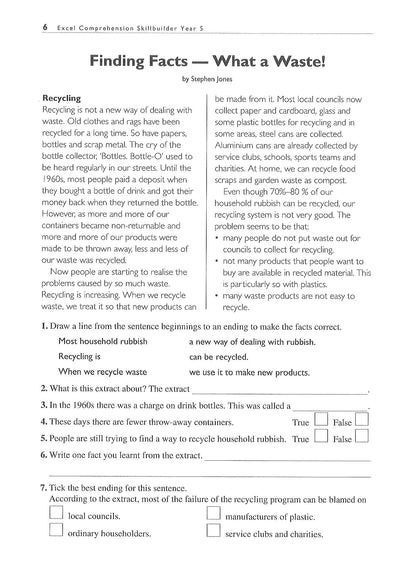 Excel Basic Skills - Comprehension and Written Expression Year 5