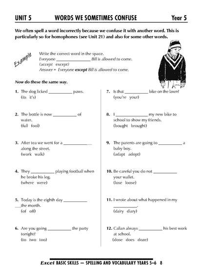 Excel Basic Skills - Spelling and Vocabulary Years 5-6