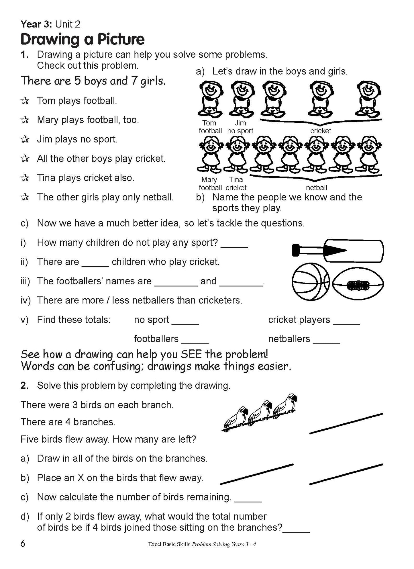 Excel Basic Skills - Problem Solving Years 3-4