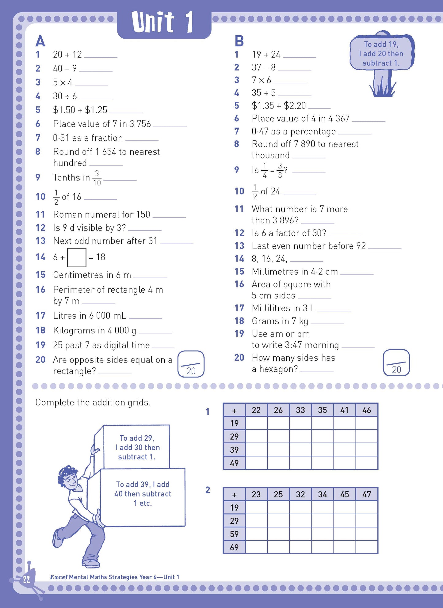 Excel Basic Skills - Mental Maths Strategies Year 6
