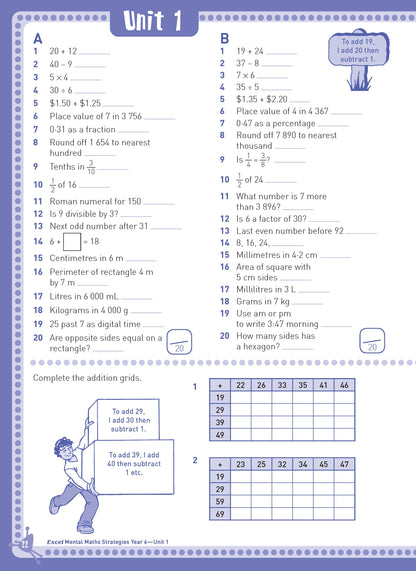 Excel Basic Skills - Mental Maths Strategies Year 6