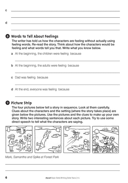 Excel Basic Skills - Writing Skills Years 3-4