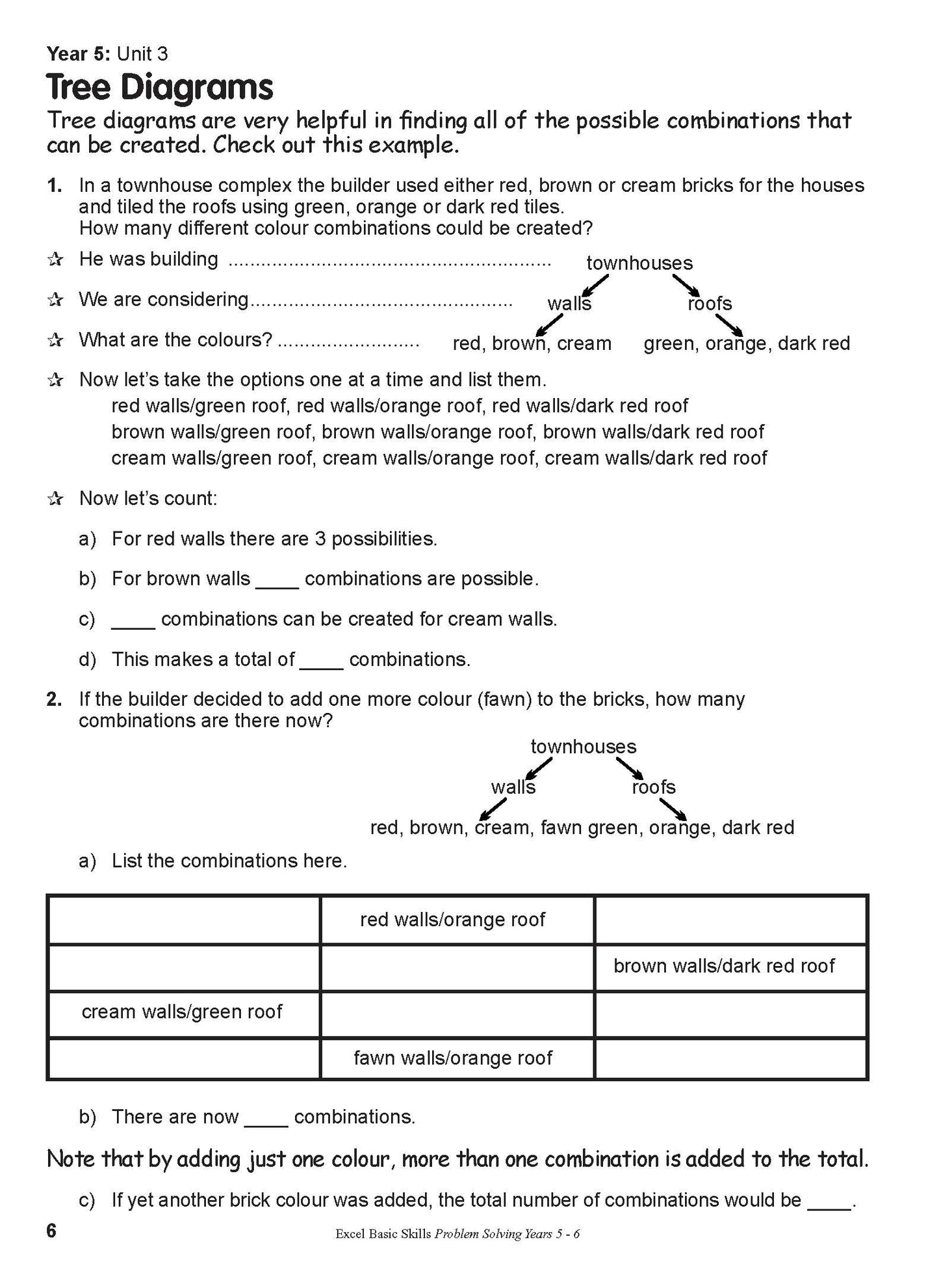 Excel Basic Skills - Problem Solving Years 5-6