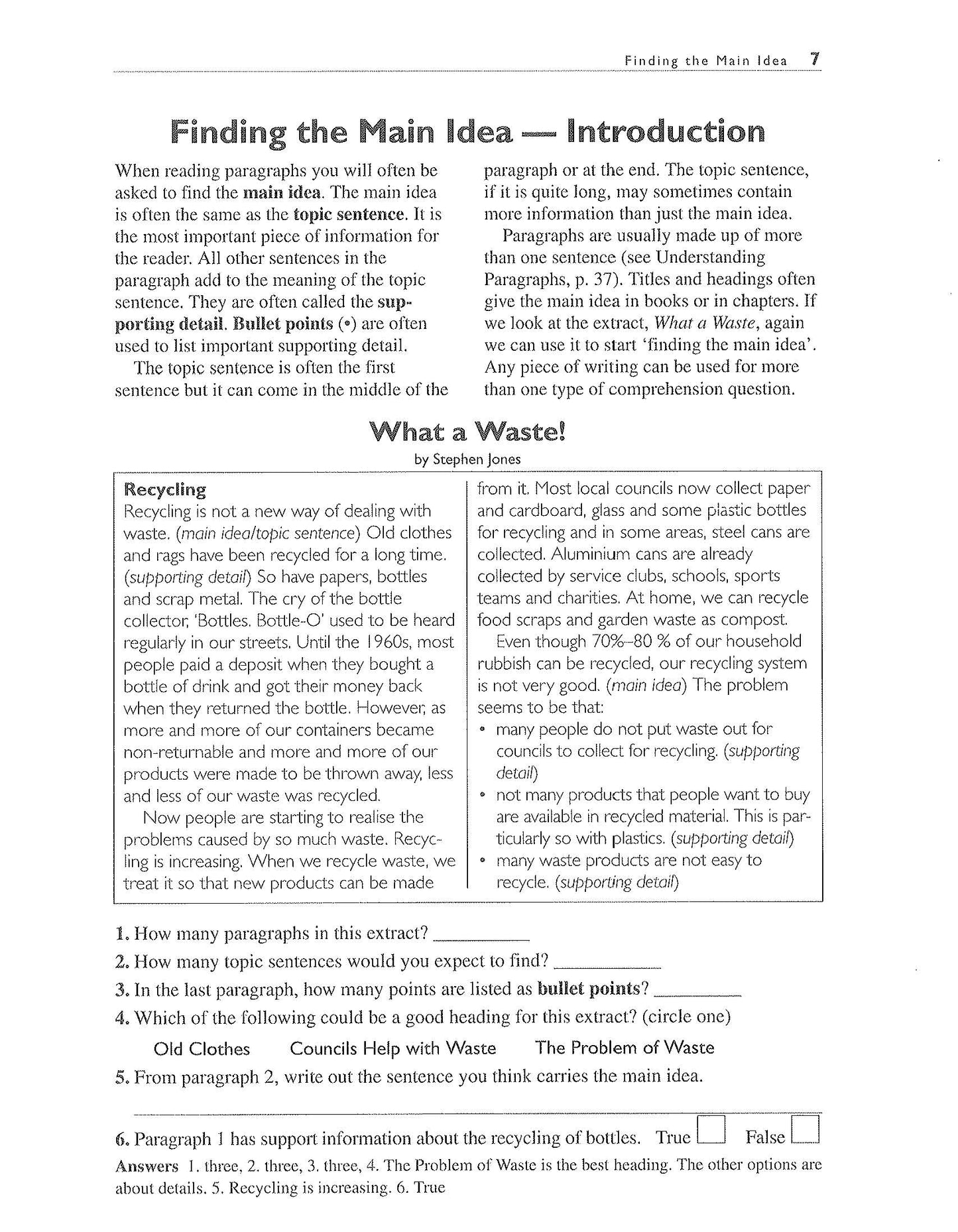 Excel Basic Skills - Comprehension and Written Expression Year 5