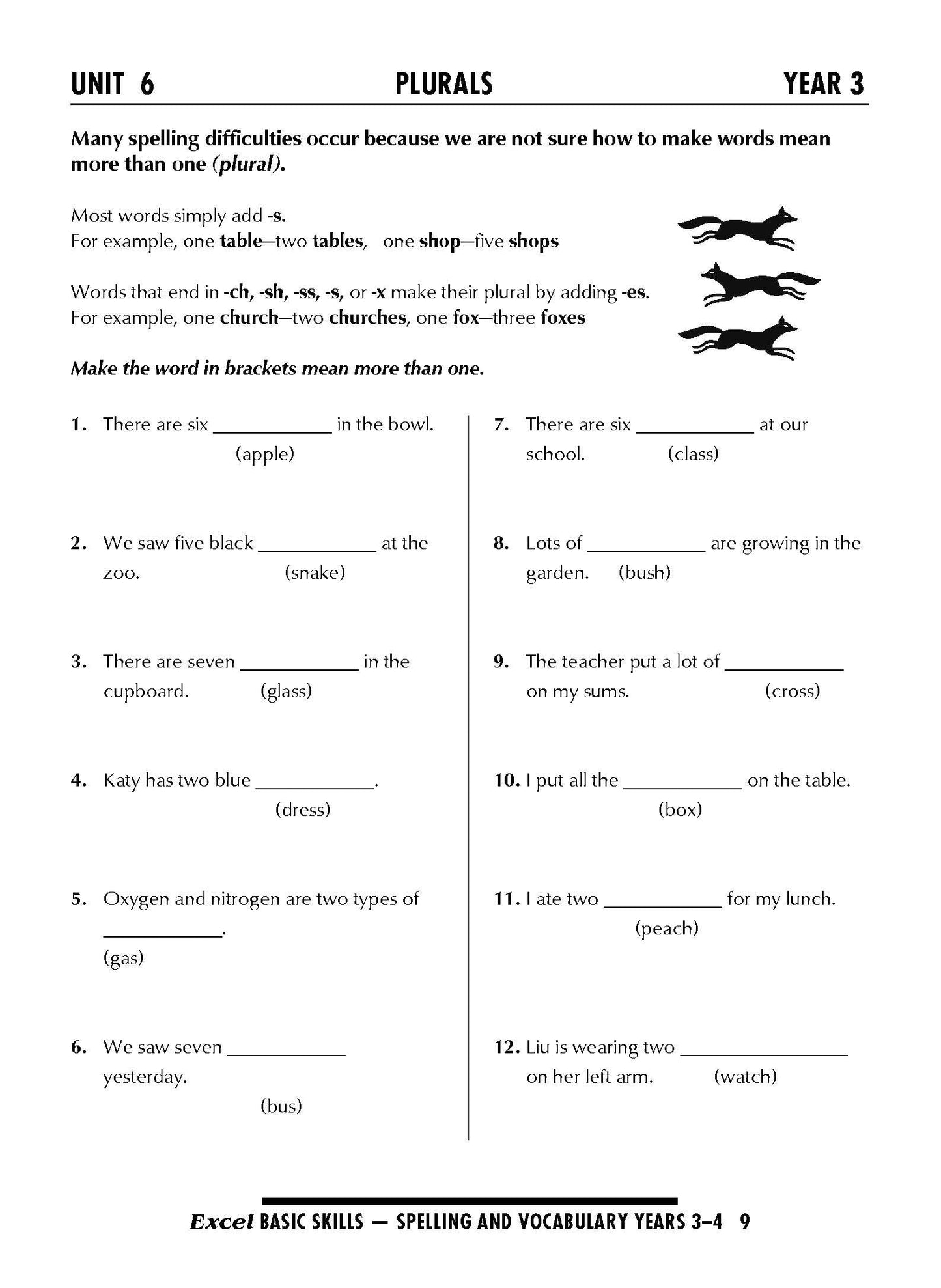 Excel Basic Skills - Spelling and Vocabulary Years 3-4