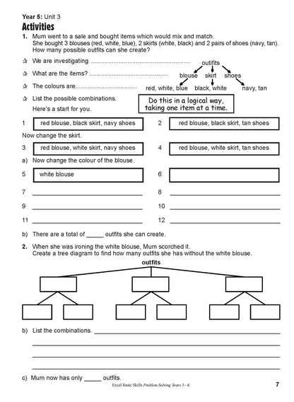 Excel Basic Skills - Problem Solving Years 5-6