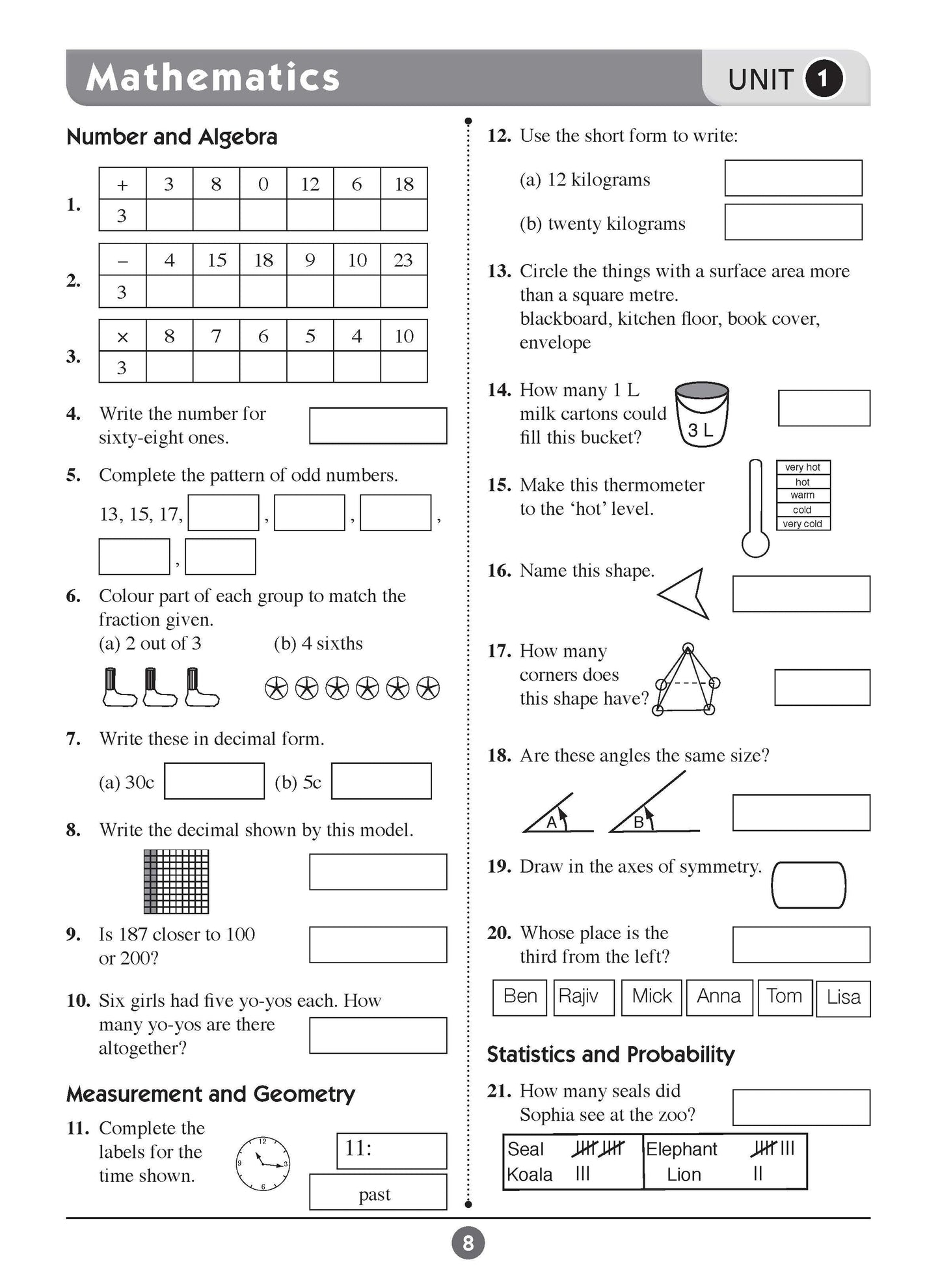 Excel Basic Skills - English and Mathematics Year 4