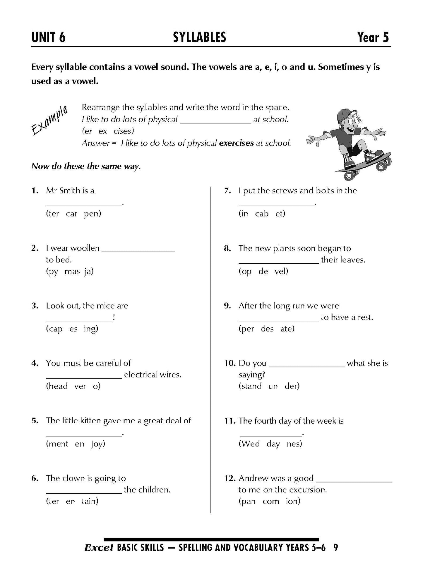 Excel Basic Skills - Spelling and Vocabulary Years 5-6
