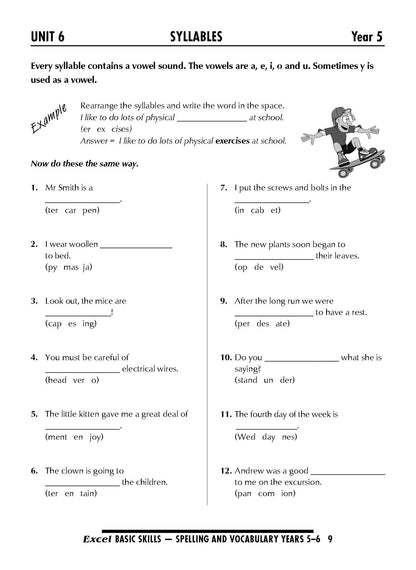 Excel Basic Skills - Spelling and Vocabulary Years 5-6
