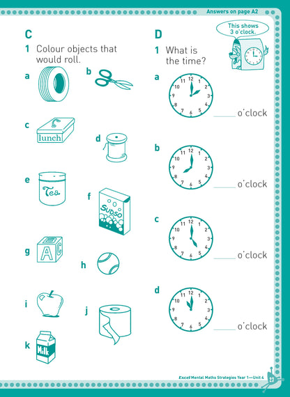 Excel Basic Skills - Mental Maths Strategies Year 1