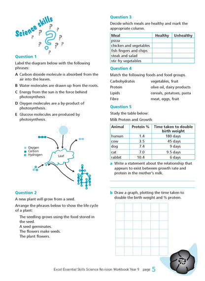 Excel Essential Skills - Science Revision Workbook Year 9