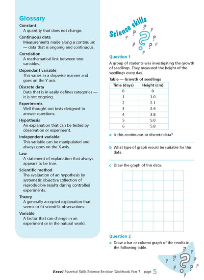 Excel Essential Skills - Science Revision Workbook Year 7