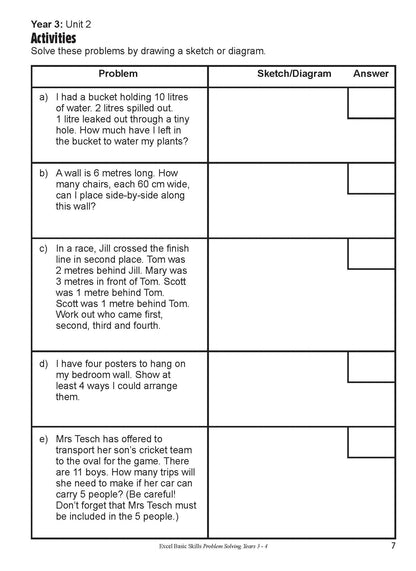 Excel Basic Skills - Problem Solving Years 3-4