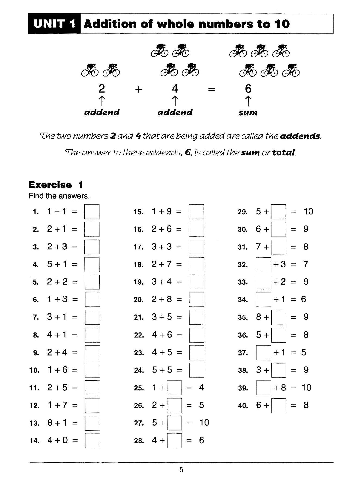 Excel Basic Skills - Addition and Subtraction Years 3-4